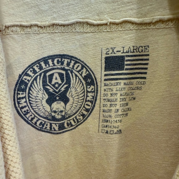 Affliction Thermal Hoodie Graphic Sweatshirt - 2XL - Picture 3 of 6